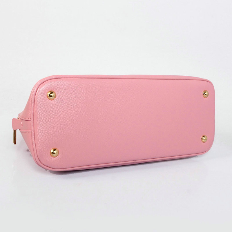 2014 Prada Shiny Saffiano Leather Top Handle Bag BL0837 Pink